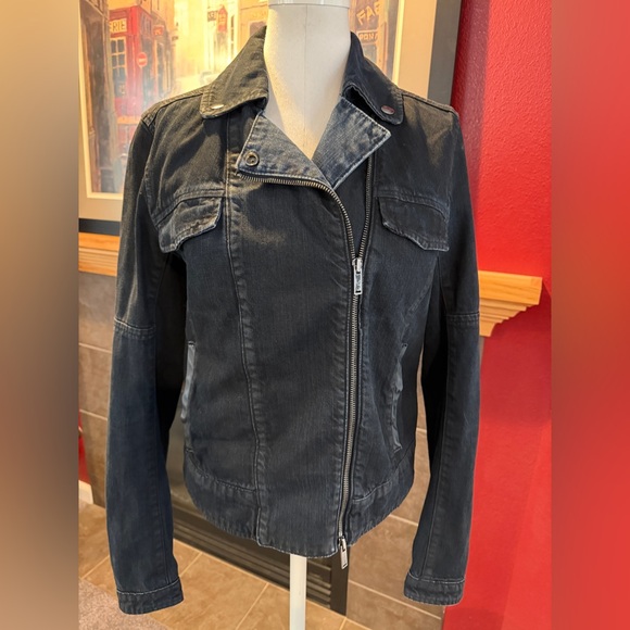 Calvin Klein Jeans Jackets & Blazers - Calvin Klein Jeans Dark Blue Jean Moto Jacket